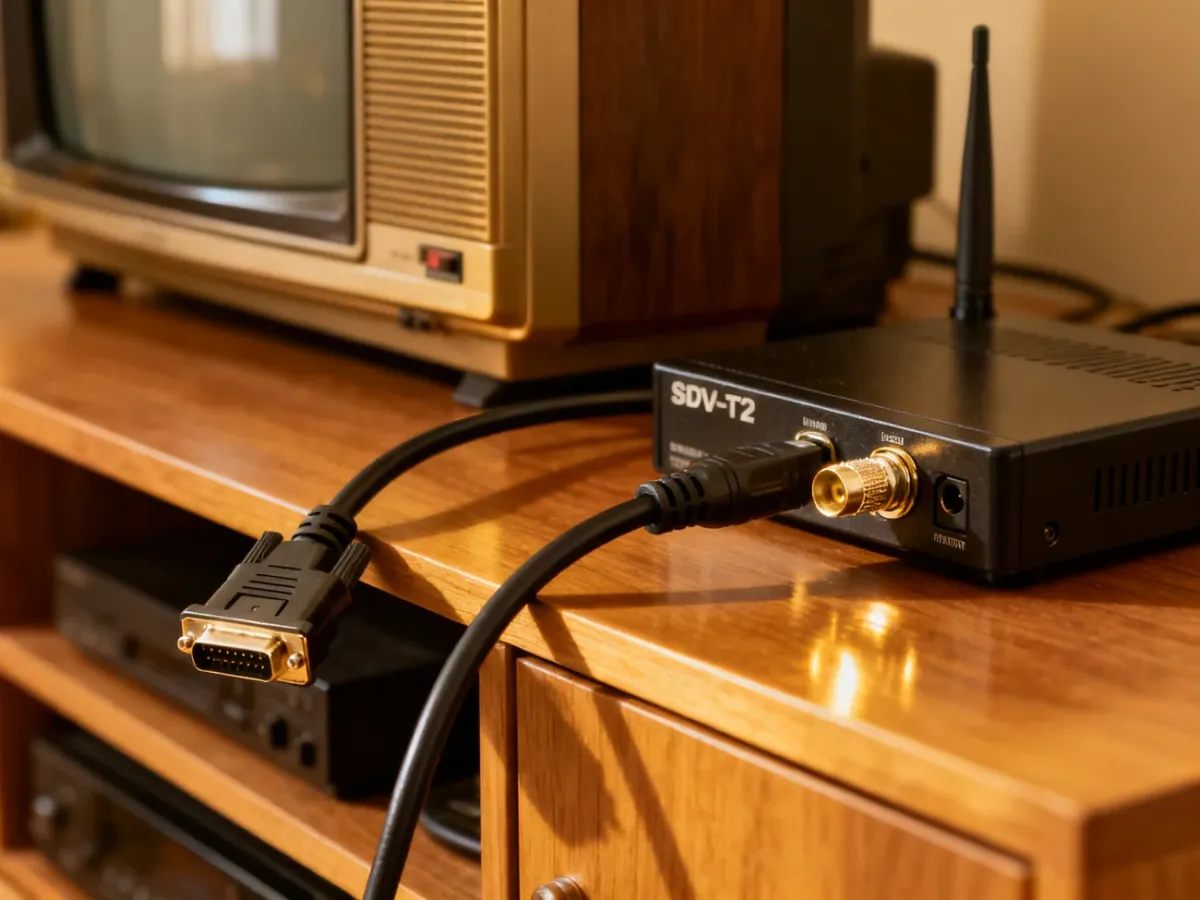 Podłączanie tunera DVB-T2 do starszego telewizora przewodem SCART