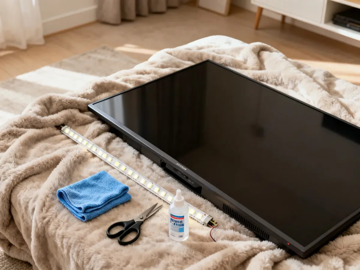 Telewizor przygotowany do bezpiecznego montażu taśmy LED