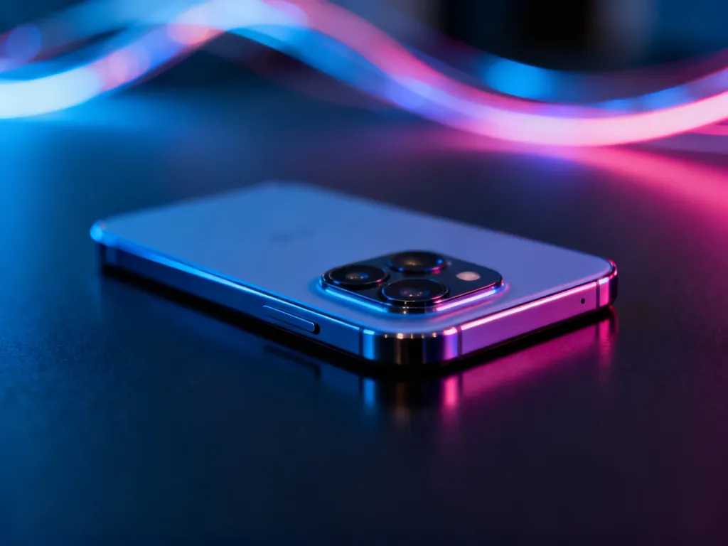 Nowoczesny smartfon z zaawansowanym modułem aparatu na ciemnym tle, podkreślający wysoką jakość fotografii mobilnej.