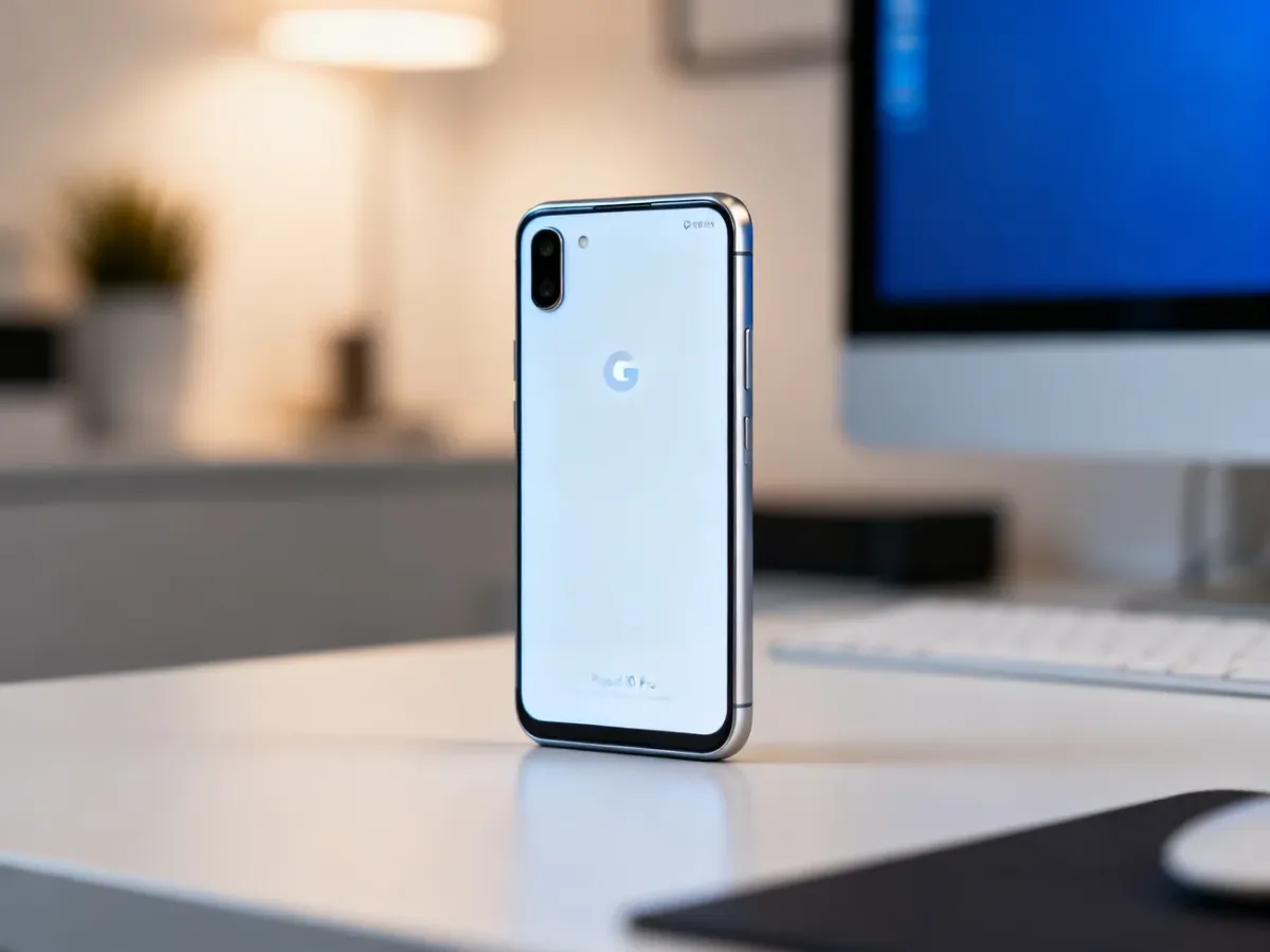 Google Pixel 10 Pro na nowoczesnym biurku