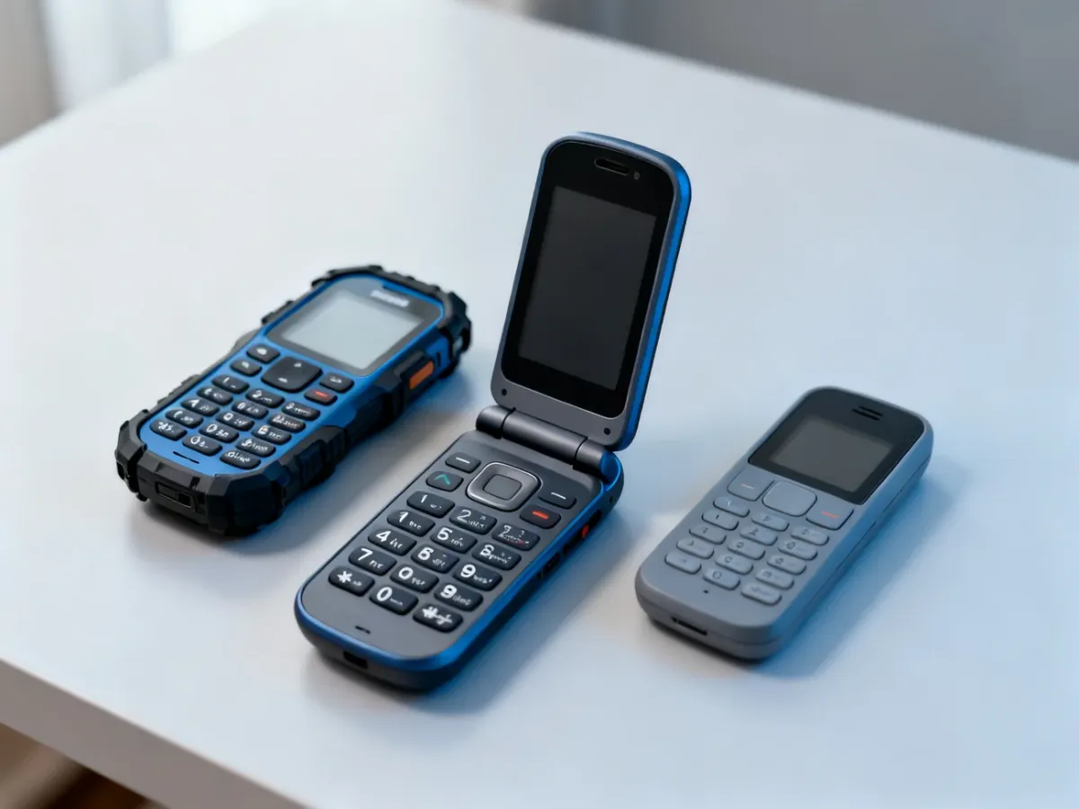Różne typy telefonów komórkowych z fizyczną klawiaturą