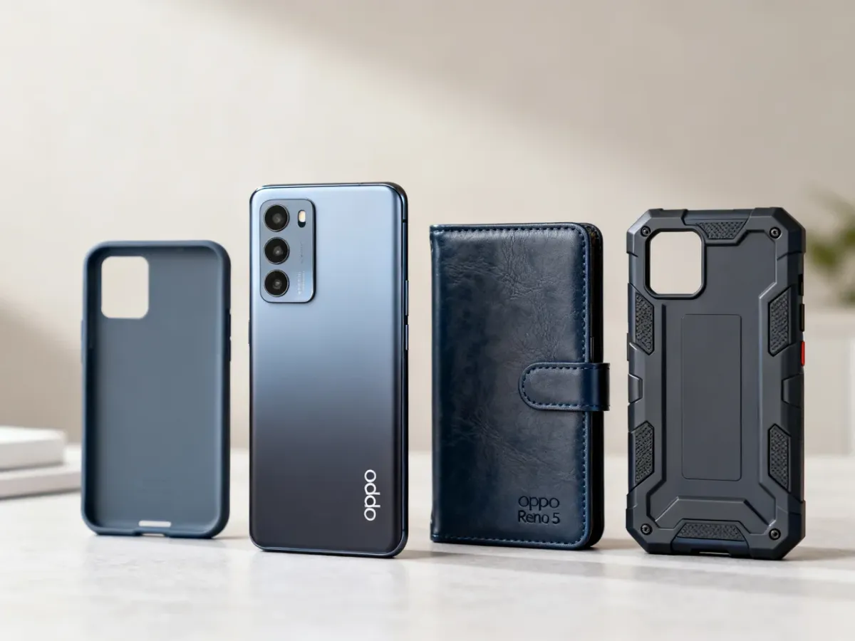 Oppo Reno 5 z trzema rodzajami dopasowanych etui ochronnych