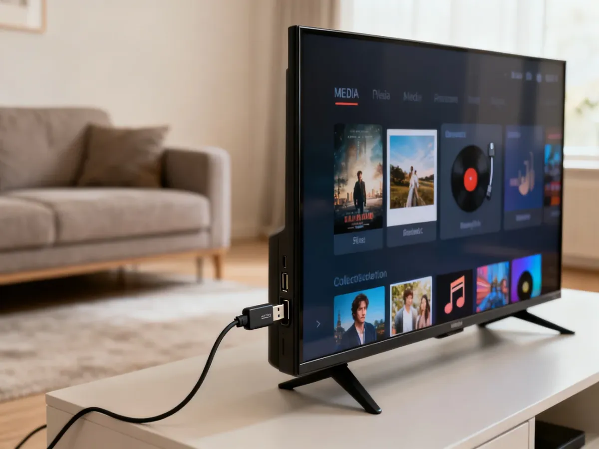Telewizor Smart TV odtwarzający pliki z pendrive’a