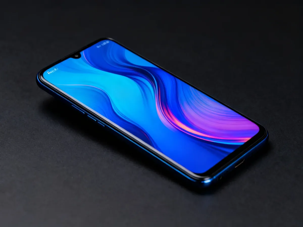 Smartfon z zakrzywionym ekranem AMOLED prezentowany na ciemnym tle