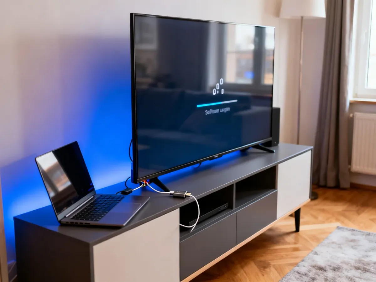 Telewizor Smart TV aktualizowany z użyciem pendrive'a USB