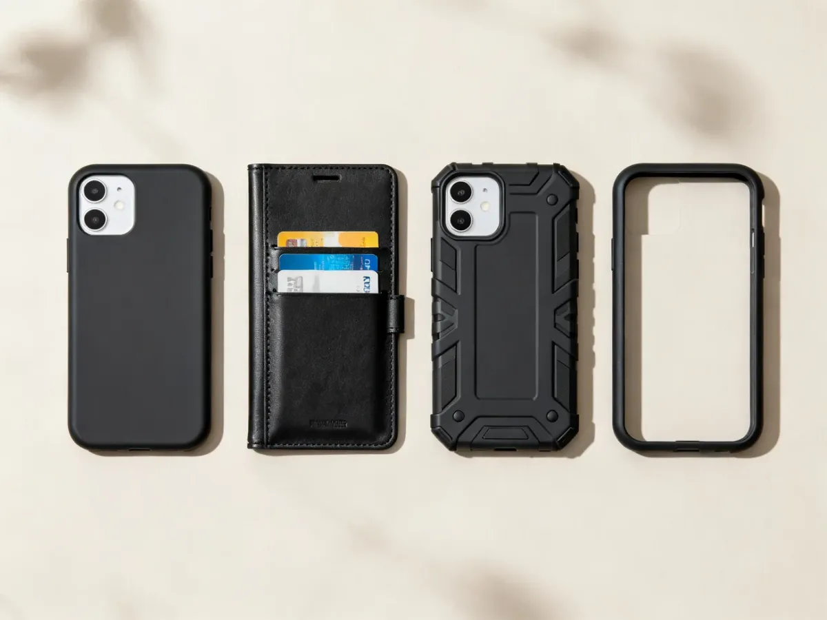 Różne rodzaje etui na smartfon: nakładka, etui z klapką, pancerne i bumper
